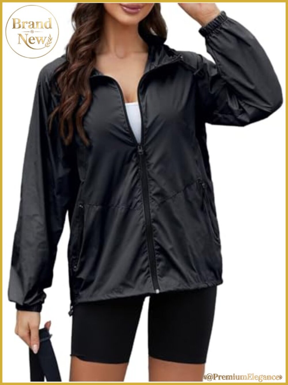 Women's Waterproof Packable Rain Jacket Lightweight Windbreaker with Hood
